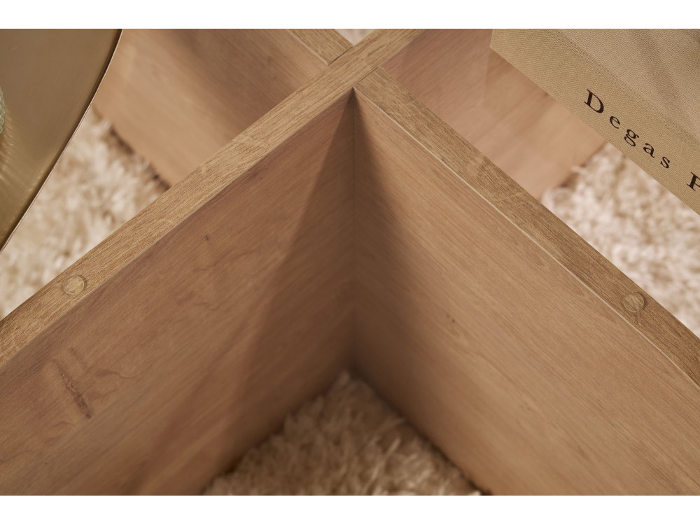 Mesa baja de madera "Aeris" - 75 x 75 x 35 cm - SaphirRoble transparente