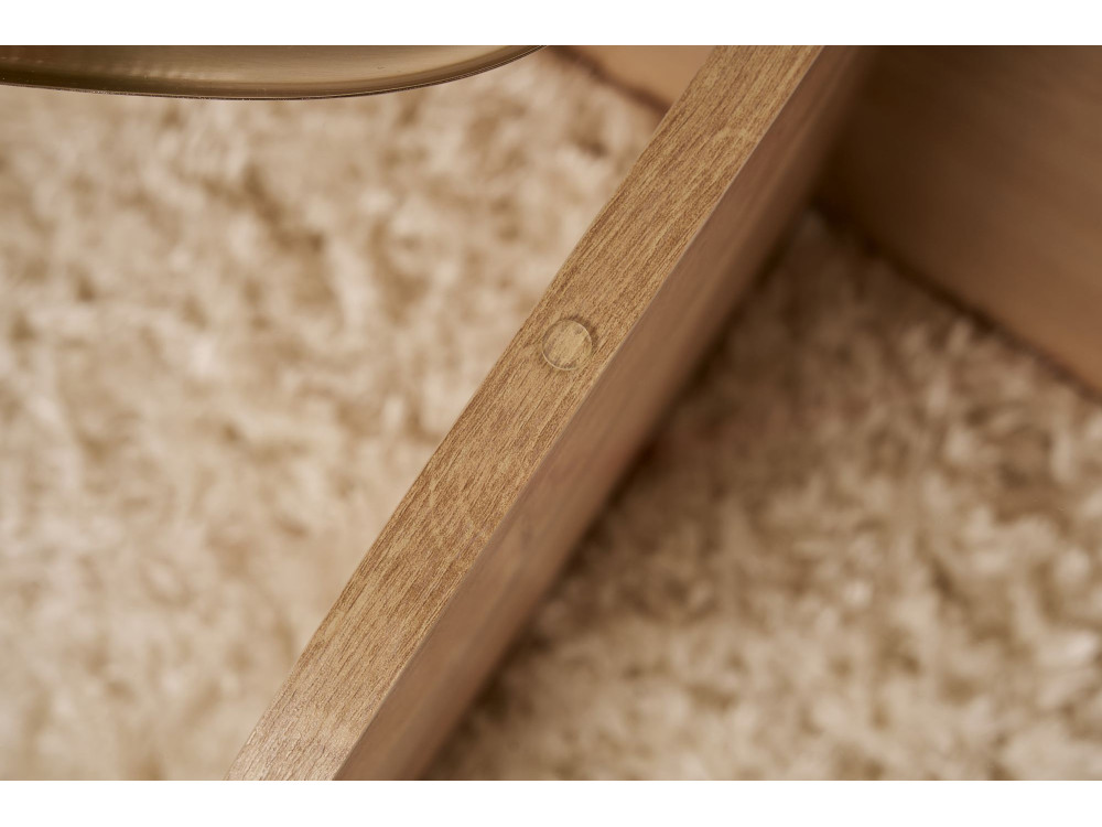 Mesa baja de madera "Aeris" - 75 x 75 x 35 cm - SaphirRoble transparente