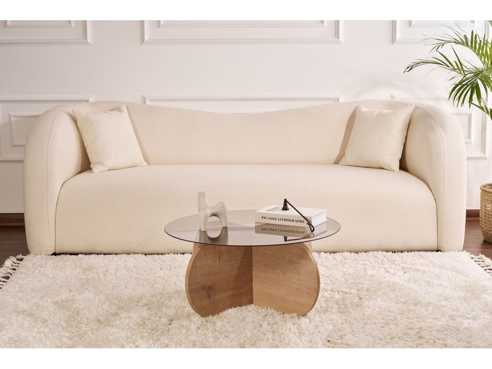 Mesa baja de madera "Aeris" - 75 x 75 x 35 cm - Roble SaphirFumées