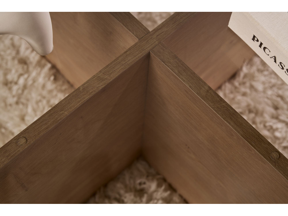 Mesa baja de madera "Aeris" - 75 x 75 x 35 cm - Roble SaphirFumées