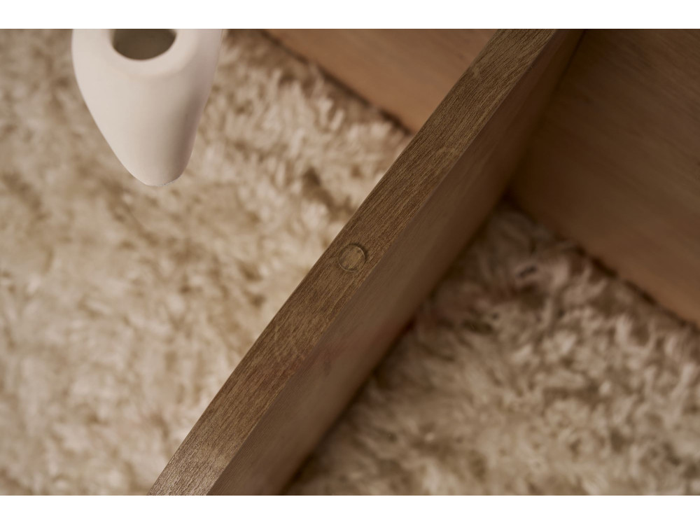 Mesa baja de madera "Aeris" - 75 x 75 x 35 cm - Roble SaphirFumées