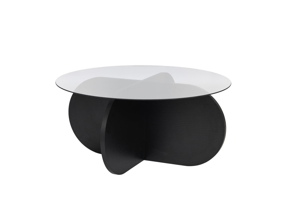 Mesa baja de madera "Aeris" - 75 x 75 x 35 cm - Madera NoirFumée