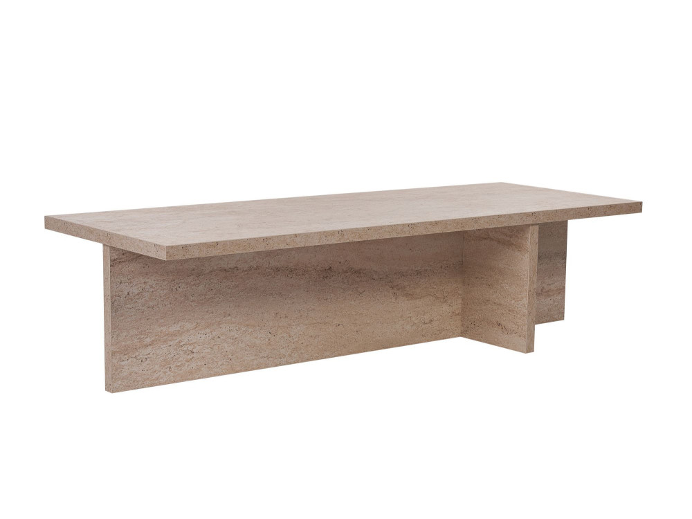 Mesa baja de madera "Harbor" - 120 x 45 x 30 cm - Travertino