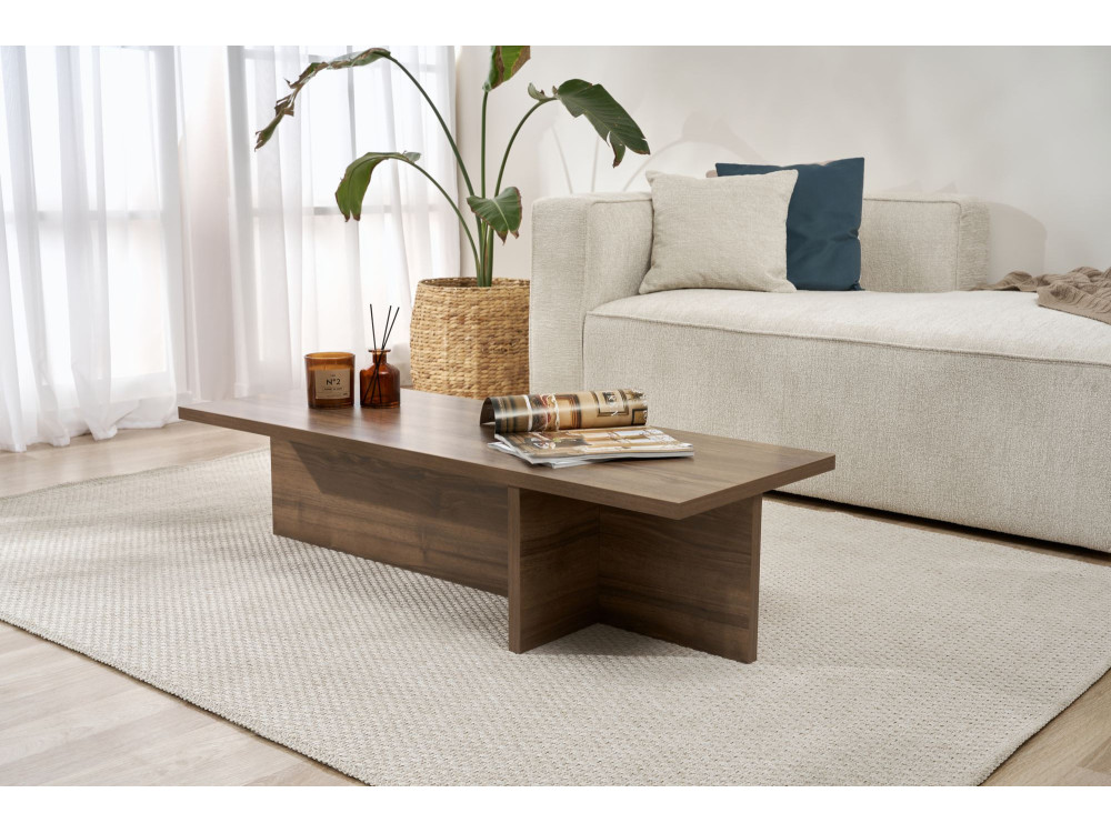 Mesa baja de madera "Harbor" - 120 x 45 x 30 cm - Nogal