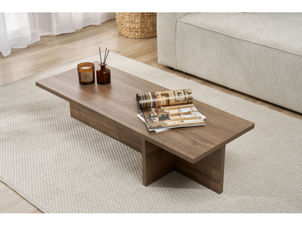 Mesa baja de madera "Harbor" - 120 x 45 x 30 cm - Nogal