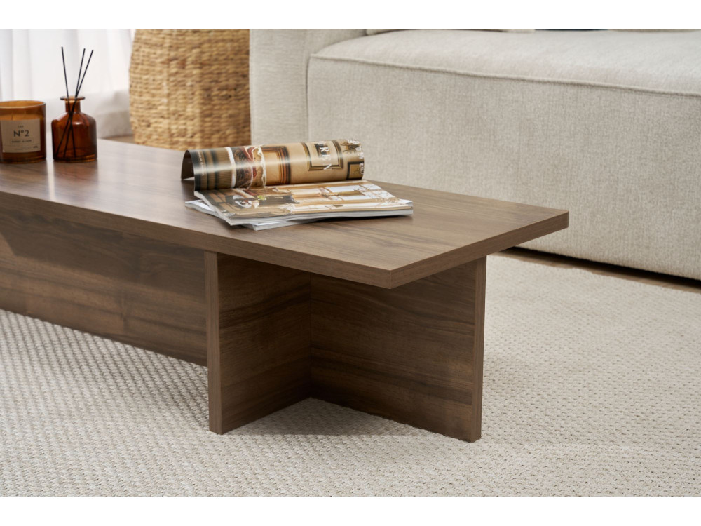 Mesa baja de madera "Harbor" - 120 x 45 x 30 cm - Nogal