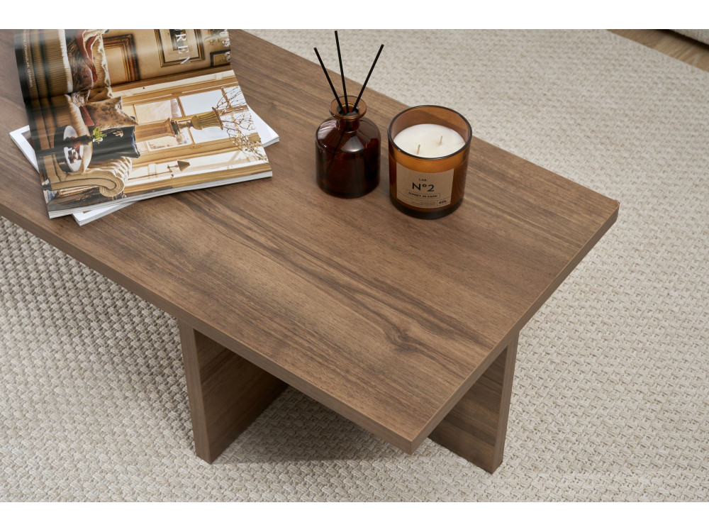 Mesa baja de madera "Harbor" - 120 x 45 x 30 cm - Nogal