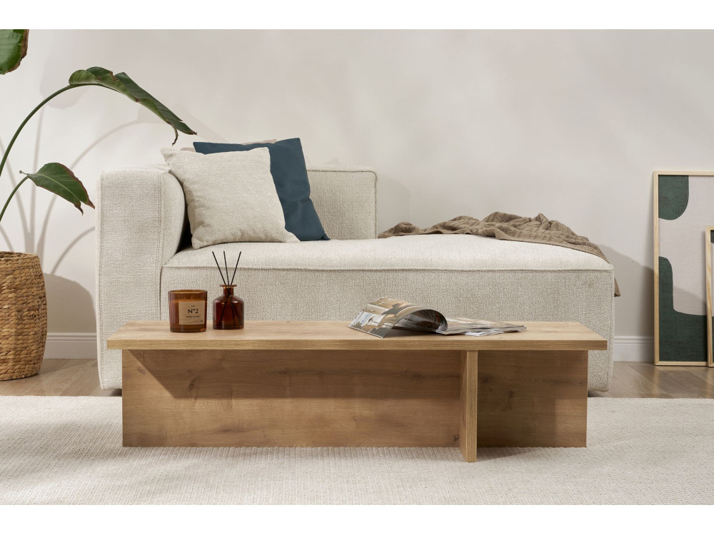 Mesa baja de madera "Harbor" - 120 x 45 x 30 cm - Roble zafiro