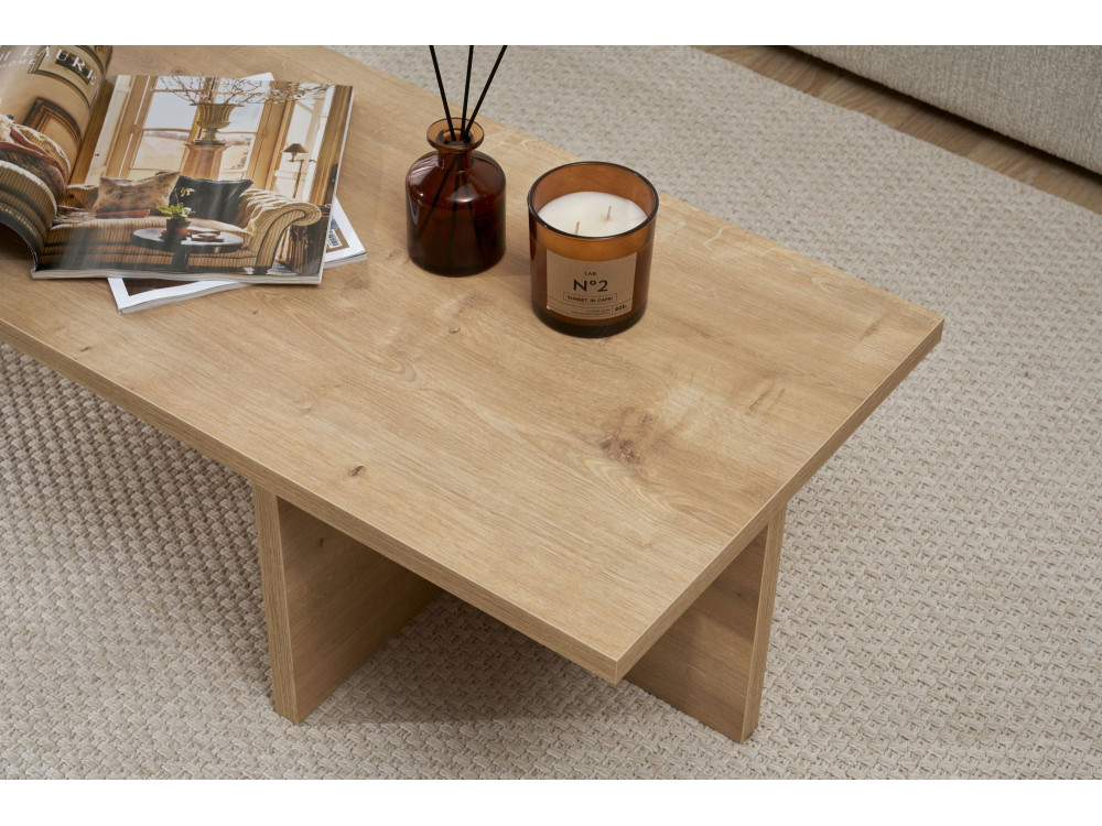 Mesa baja de madera "Harbor" - 120 x 45 x 30 cm - Roble zafiro