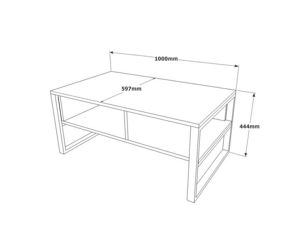 Mesa baja de madera "ML34" - 100 x 59 x 44 cm - Pino Atlántico
