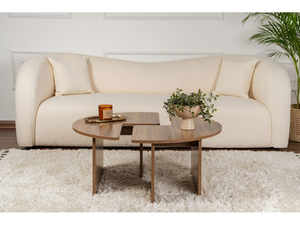 Mesa baja de madera "Moira" - 90 x 90 x 41 cm - Nogal