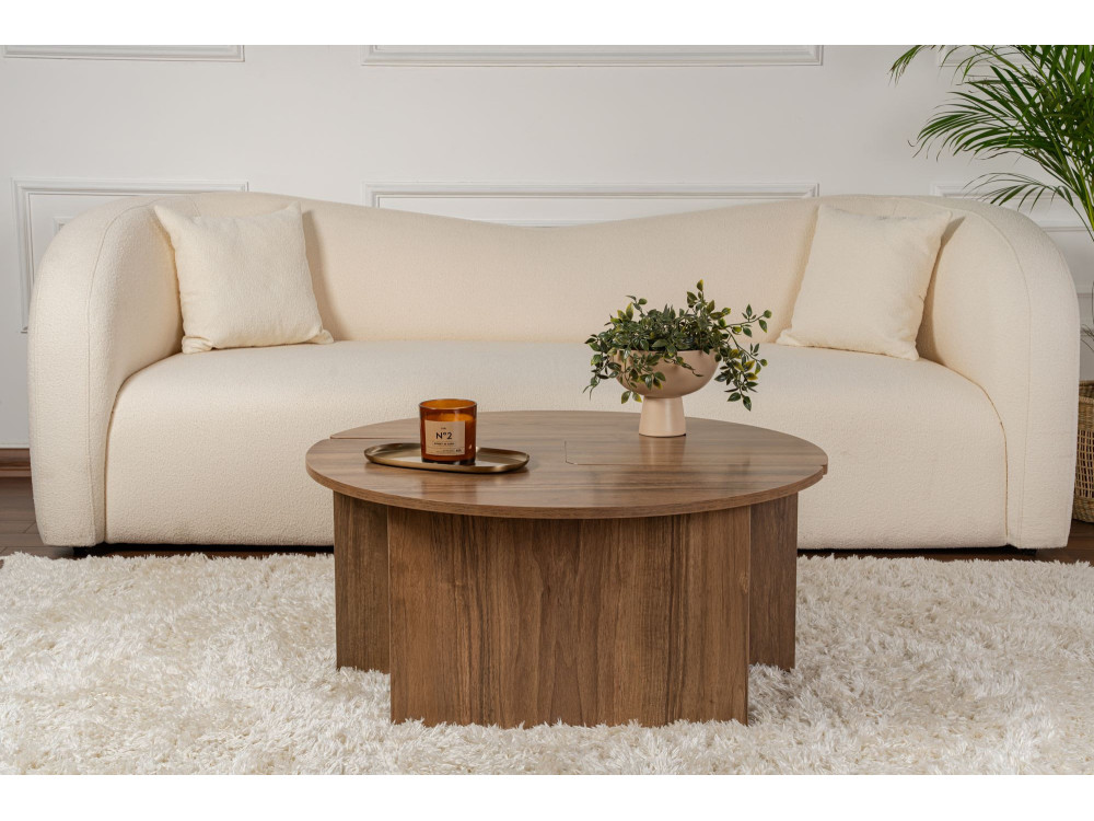 Mesa baja de madera "Moira" - 90 x 90 x 41 cm - Nogal