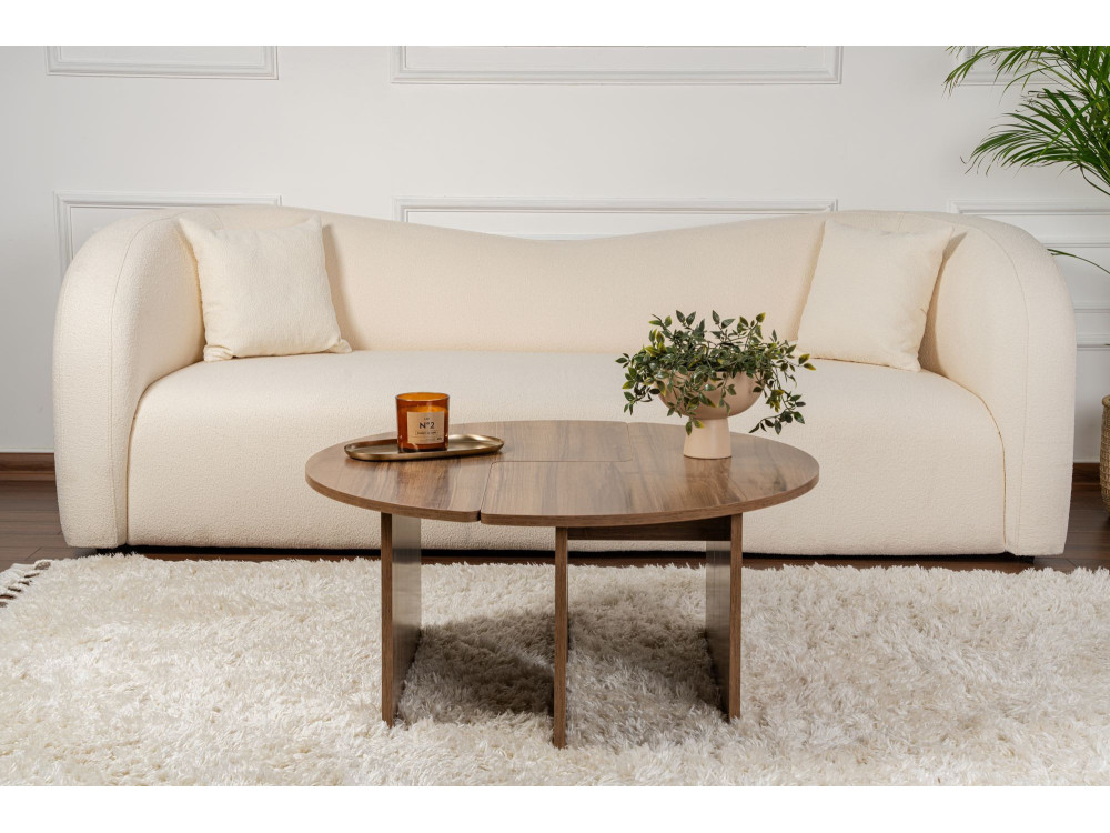 Mesa baja de madera "Moira" - 90 x 90 x 41 cm - Nogal