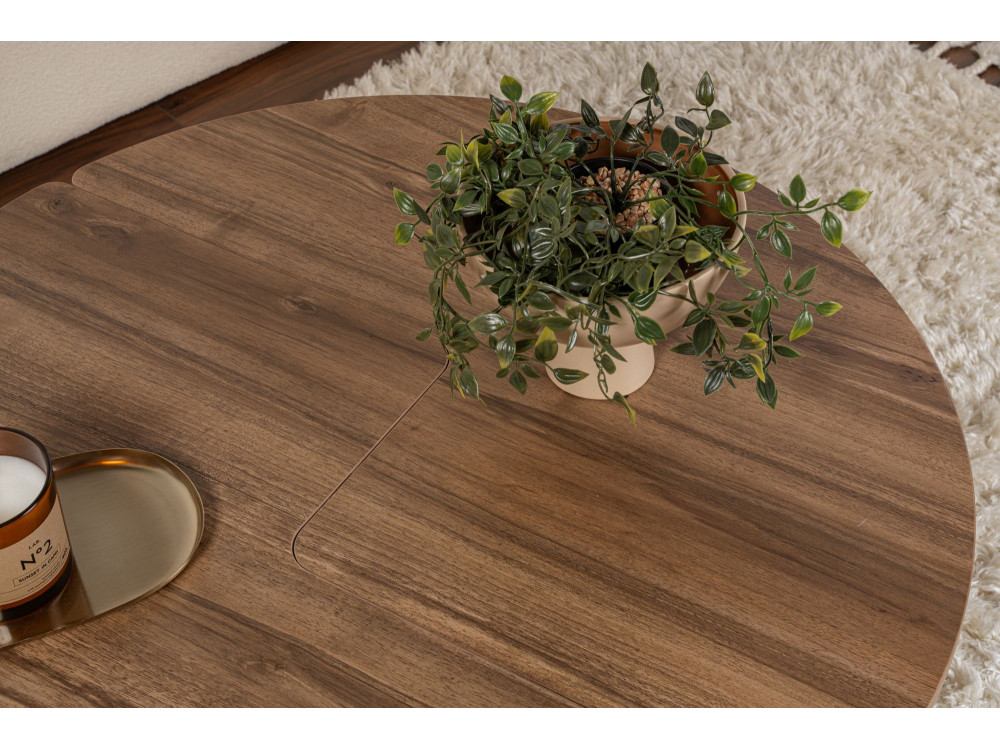 Mesa baja de madera "Moira" - 90 x 90 x 41 cm - Nogal