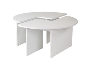 Mesa baja de madera "Moira" 90 x 90 x 41 cm - Blanco natural