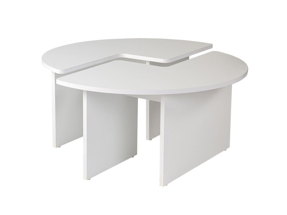 Mesa baja de madera "Moira" 90 x 90 x 41 cm - Blanco natural