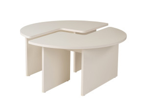 Mesa baja de madera "Moira" 90 x 90 x 41 cm - Madera blanca