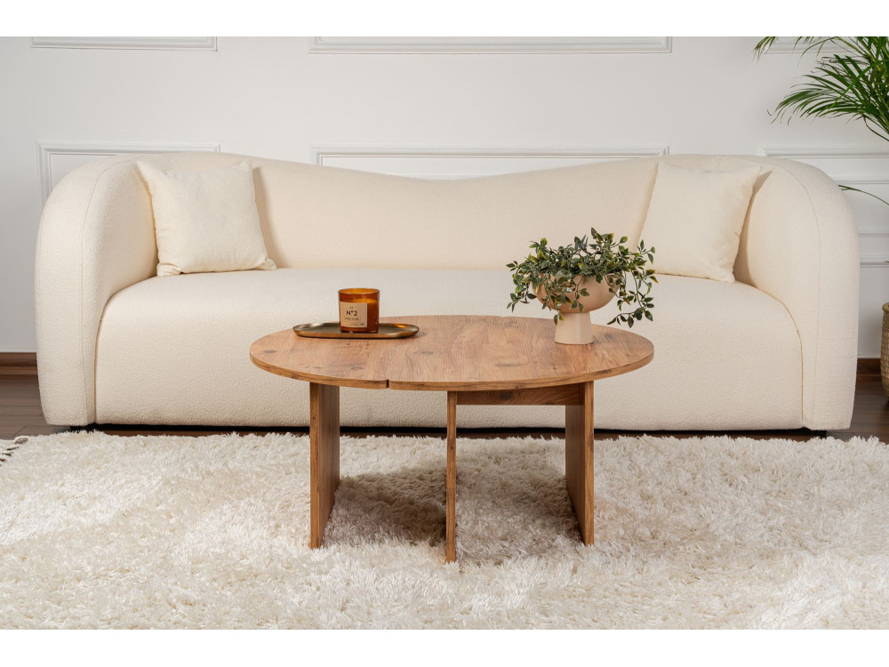 Mesa baja de madera "Moira" 90 x 90 x 41 cm - Pino Atlántico