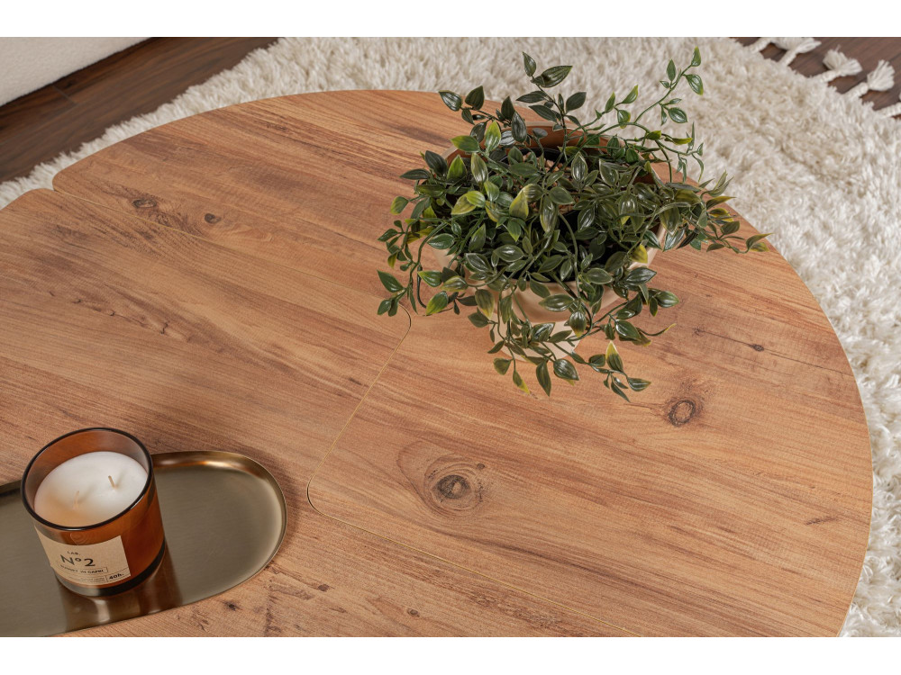 Mesa baja de madera "Moira" 90 x 90 x 41 cm - Pino Atlántico