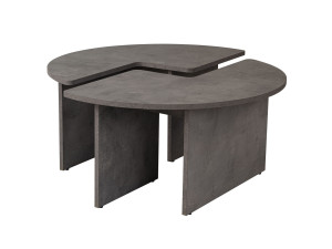 Mesa baja de madera "Moira" 90 x 90 x 41 cm - Gris hormigón