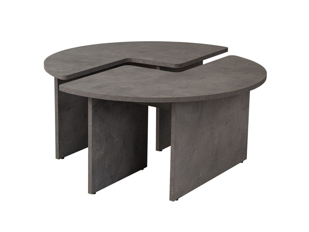 Mesa baja de madera "Moira" 90 x 90 x 41 cm - Gris hormigón