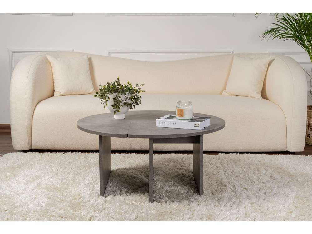 Mesa baja de madera "Moira" 90 x 90 x 41 cm - Gris hormigón