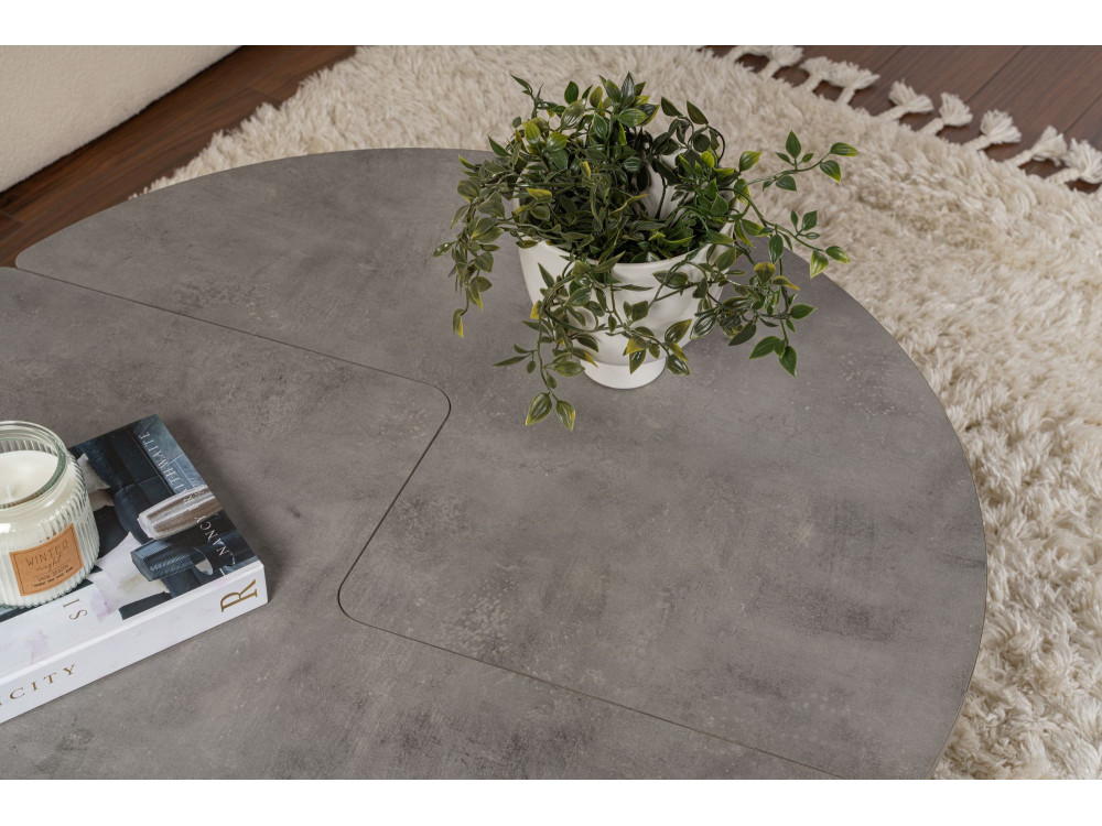 Mesa baja de madera "Moira" 90 x 90 x 41 cm - Gris hormigón