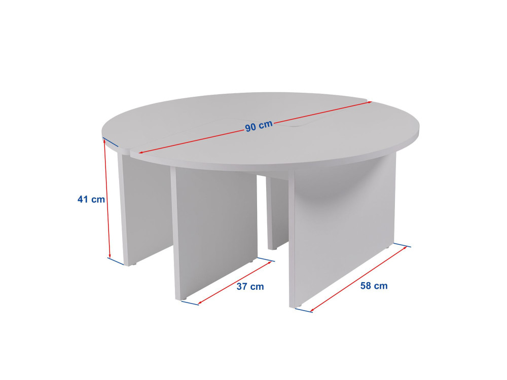 Mesa baja de madera "Moira" 90 x 90 x 41 cm - Gris hormigón