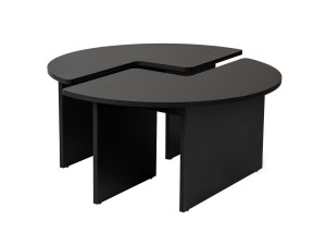 Mesa baja de madera "Moira" 90 x 90 x 41 cm - Madera negra