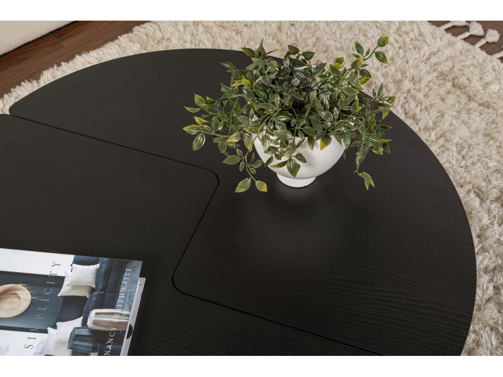 Mesa baja de madera "Moira" 90 x 90 x 41 cm - Madera negra