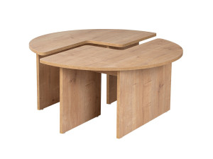 Mesa baja de madera "Moira" 90 x 90 x 41 cm - Roble