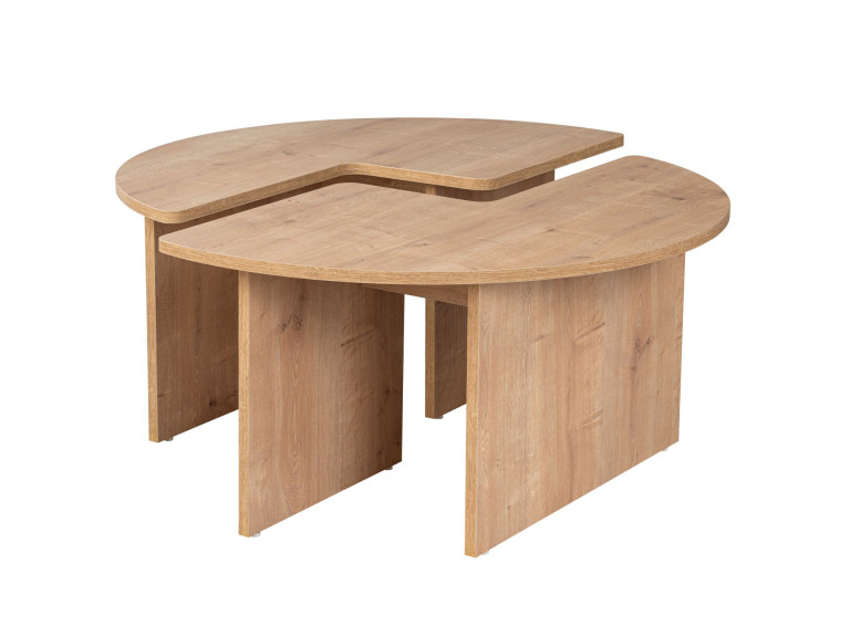 Mesa baja de madera "Moira" 90 x 90 x 41 cm - Roble