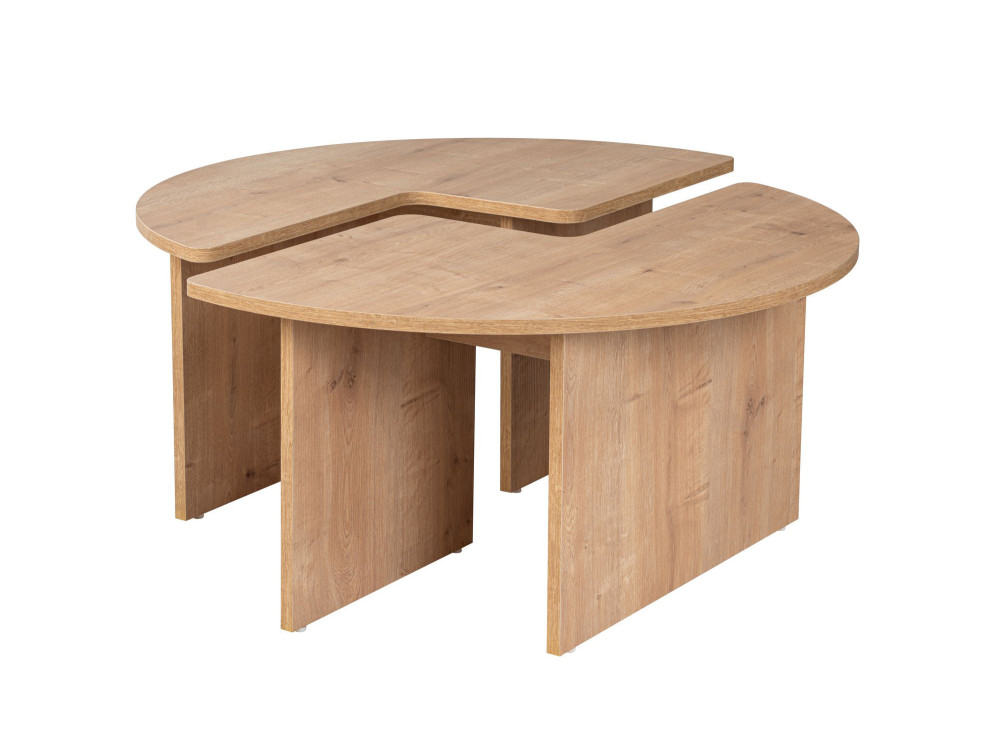 Mesa baja de madera "Moira" 90 x 90 x 41 cm - Roble