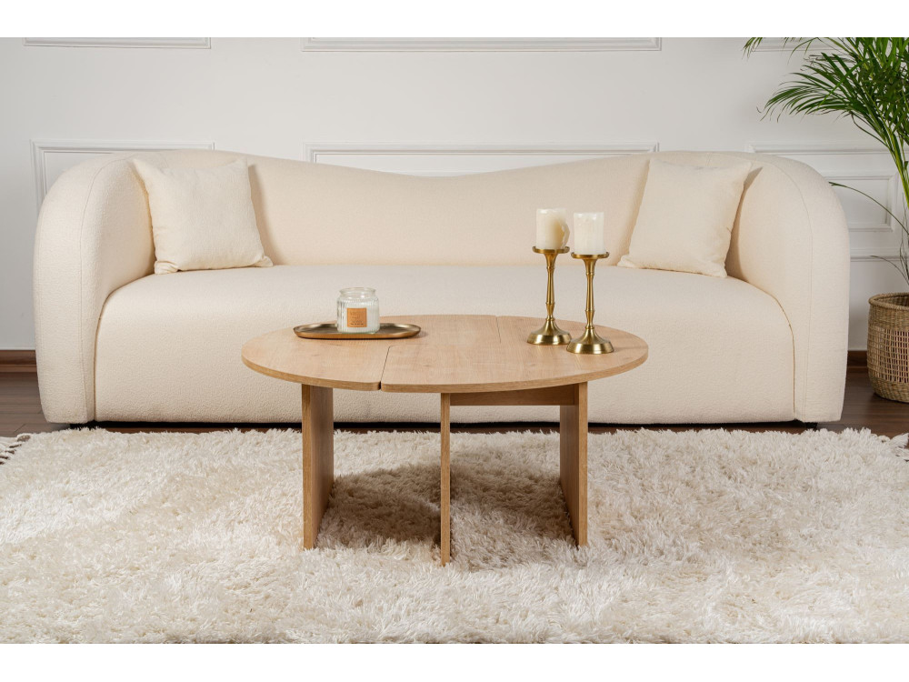 Mesa baja de madera "Moira" 90 x 90 x 41 cm - Roble