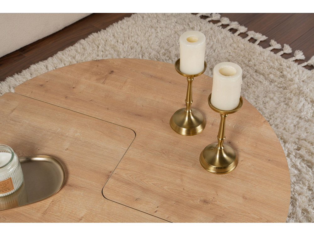 Mesa baja de madera "Moira" 90 x 90 x 41 cm - Roble