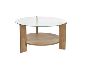 Mesa baja de madera "Clara" - 75 x 75 x 40 cm - SaphirRoble transparente