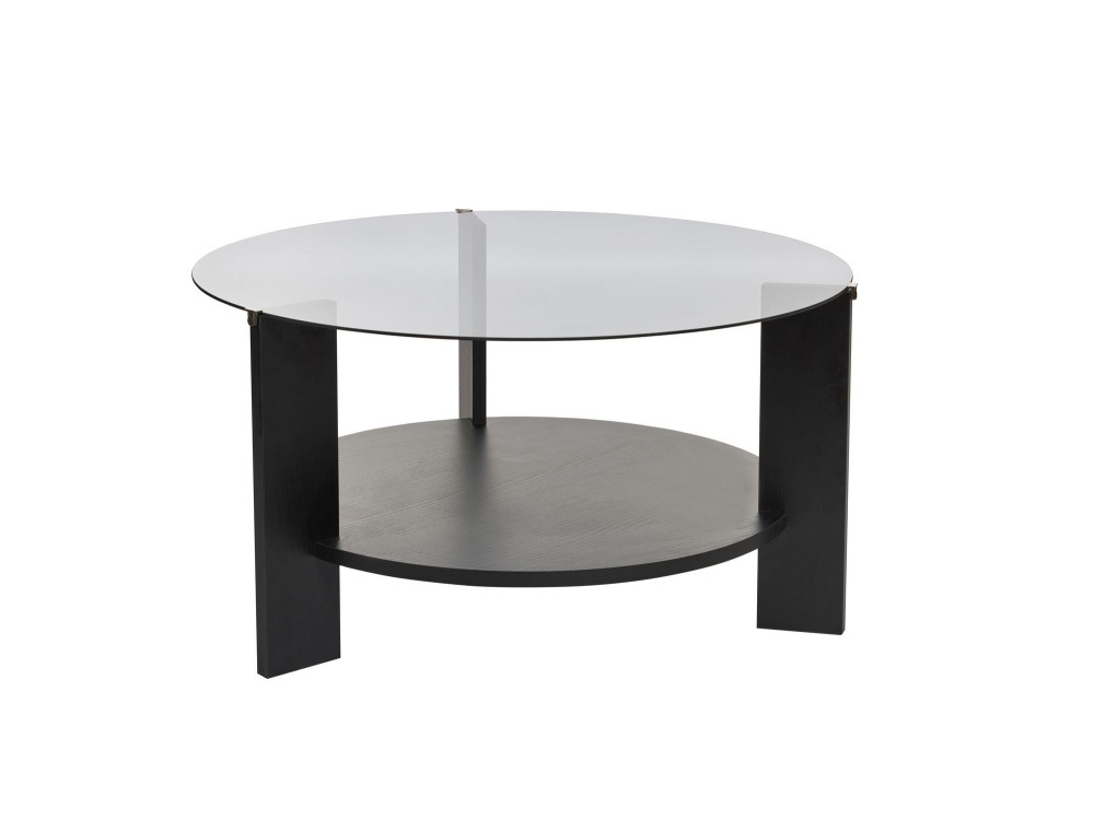 Mesa baja de madera "Clara" - 75 x 75 x 40 cm - Madera NoirFumée
