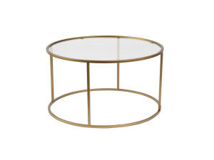 Mesa baja de metal "Aurum" - 80 x 80 x 43 cm - Oro transparente
