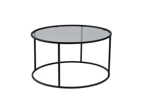 Mesa baja de metal "Aurum" - 80 x 80 x 43 cm - Negro Gris