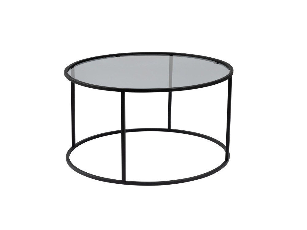 Mesa baja de metal "Aurum" - 80 x 80 x 43 cm - Negro Gris