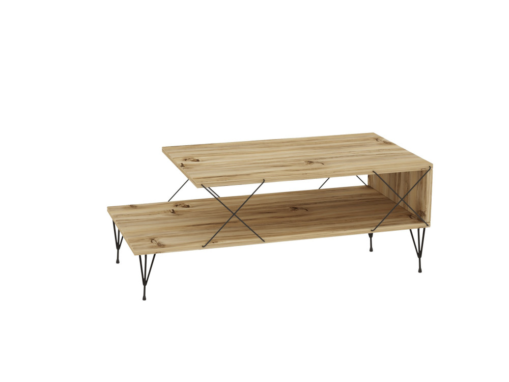 Mesa baja de madera "Loira" - 100 x 50 x 40 cm - Marrón