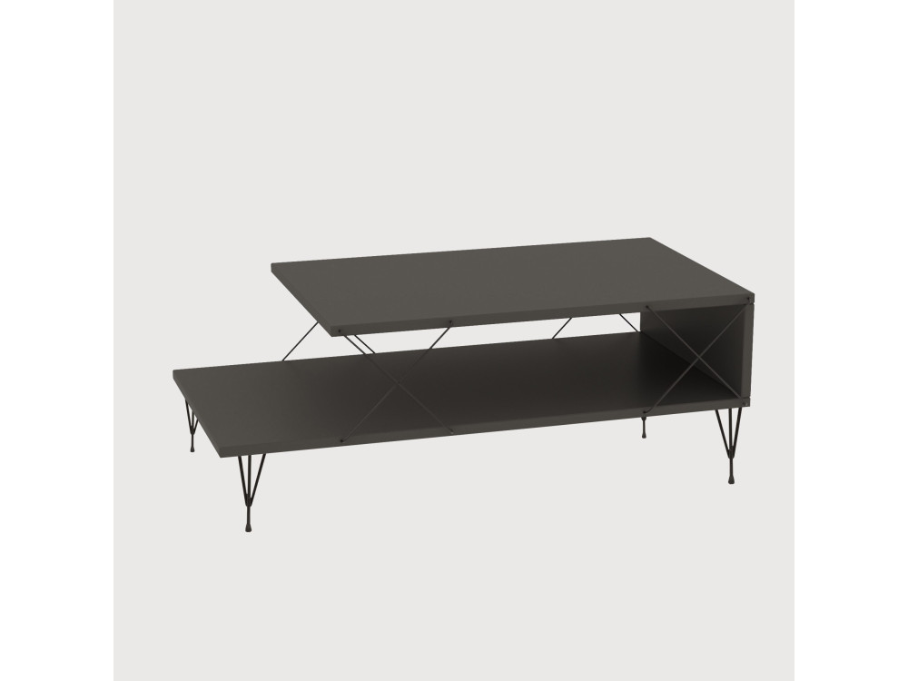 Mesa baja de madera "Loira" 100 x 50 x 40 cm - Antracita