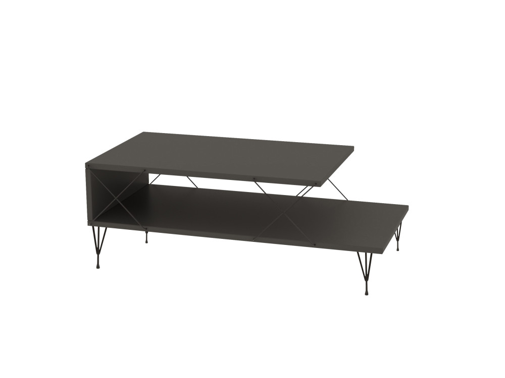 Mesa baja de madera "Loira" 100 x 50 x 40 cm - Antracita