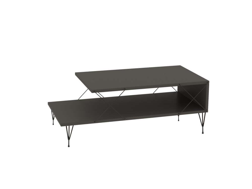 Mesa baja de madera "Loira" 100 x 50 x 40 cm - Antracita