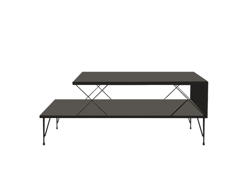 Mesa baja de madera "Loira" 100 x 50 x 40 cm - Antracita