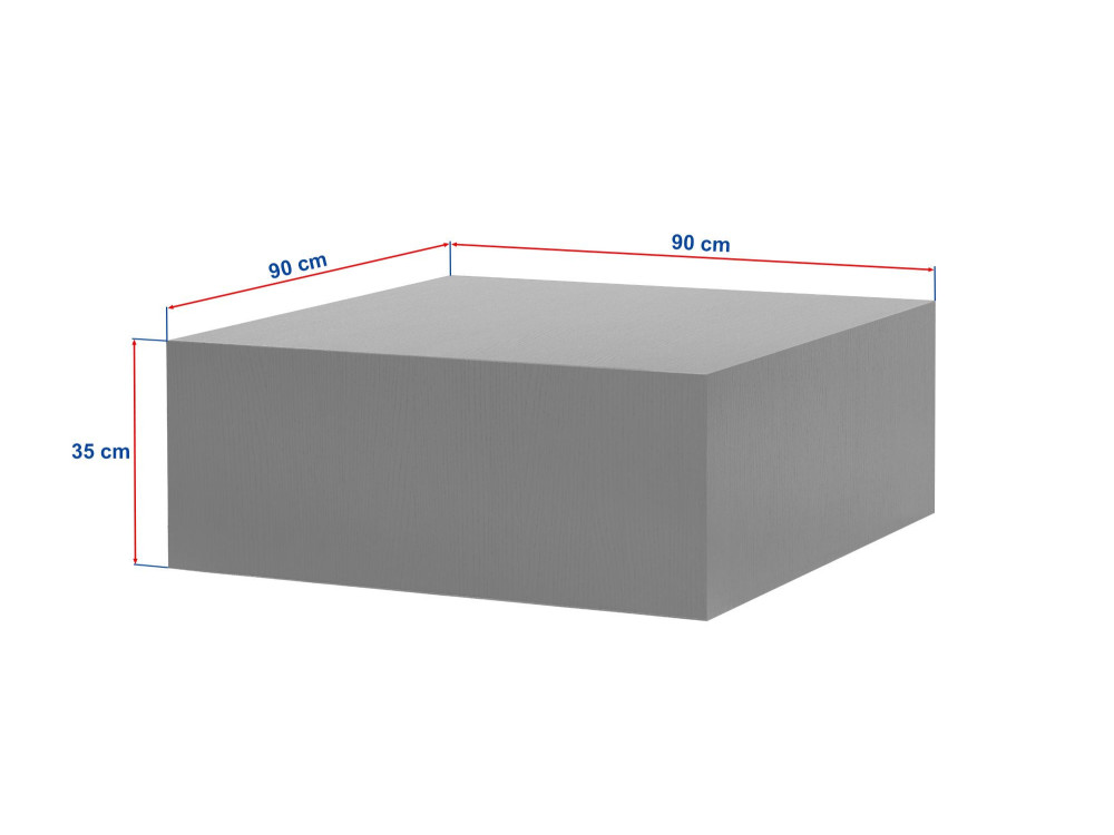 Mesa baja de madera "Prizma" - 90 x 90 x 35 cm - mármol Freesia