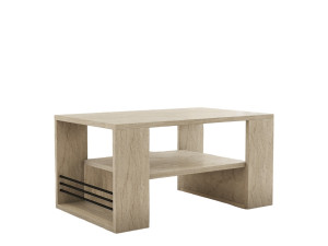 Mesa baja de madera "Iris" - 80 x 50 x 40 cm - Travertino