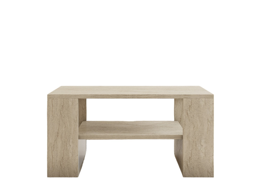 Mesa baja de madera "Iris" - 80 x 50 x 40 cm - Travertino