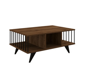 Mesa baja de madera "Bert" - 90 x 60 x 40 cm - Nogal
