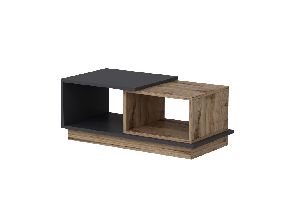 Mesa baja de madera "Consept" - 90 x 45 x 36 cm - Gris antracita